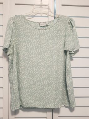 Vero Moda Mint Green Abstract Print Short Sleeve Blouse